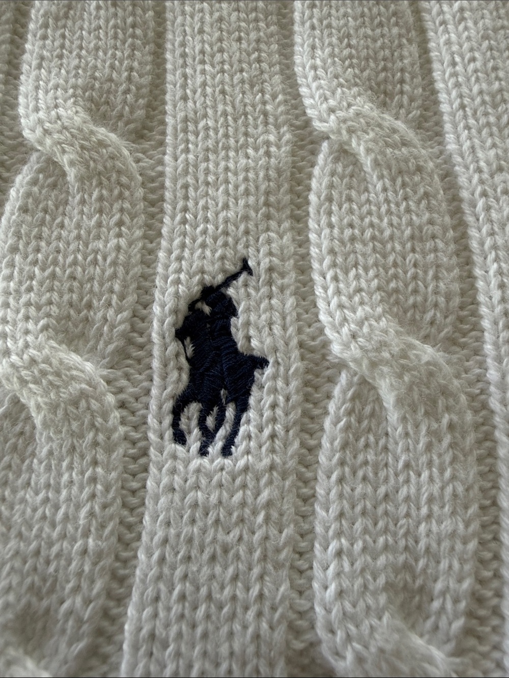 Women's Polo Ralph Lauren Short Sleeve Cable Knit Crewneck Sweater White Medium - Picture 5 of 9